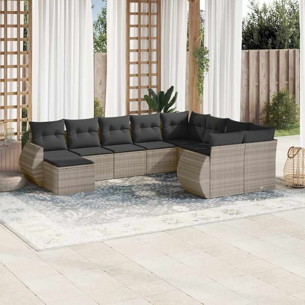 vidaXL Garden Sofa Set Light Grey, Dark Grey