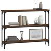 vidaXL Console Table Brown Oak Engineered wood, metal 39.4 x 8.9 x 29.5 in