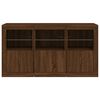 vidaXL Sideboard Brown Oak Engineered Wood, Glass Medium Sideboard