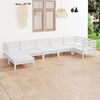 vidaXL Garden Lounge Set White Solid pinewood 7 Piece Modular