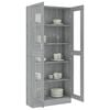 vidaXL Vitrine Cabinet Gray Sonoma Engineered wood, glass Tall