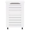 vidaXL Laundry Basket with Wheels "RANA" White 17.7x17.7x25.2" Solid Wood Pine