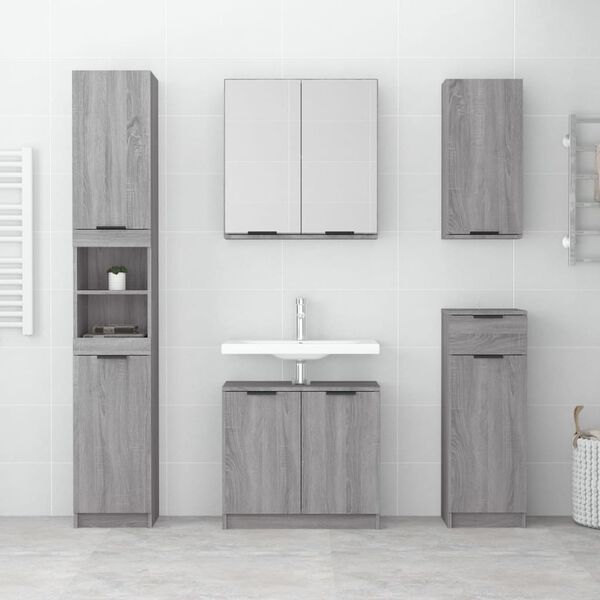 vidaXL Bathroom Cabinet Grey Sonoma Engineered wood Medium