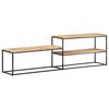 vidaXL TV Cabinet Mango wood color Rough Mango Wood and Powder-Coated Steel