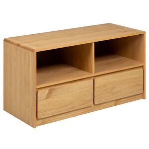 vidaXL TV Cabinet Oak Solid Pine Wood Medium TV Cabinet Rectangular