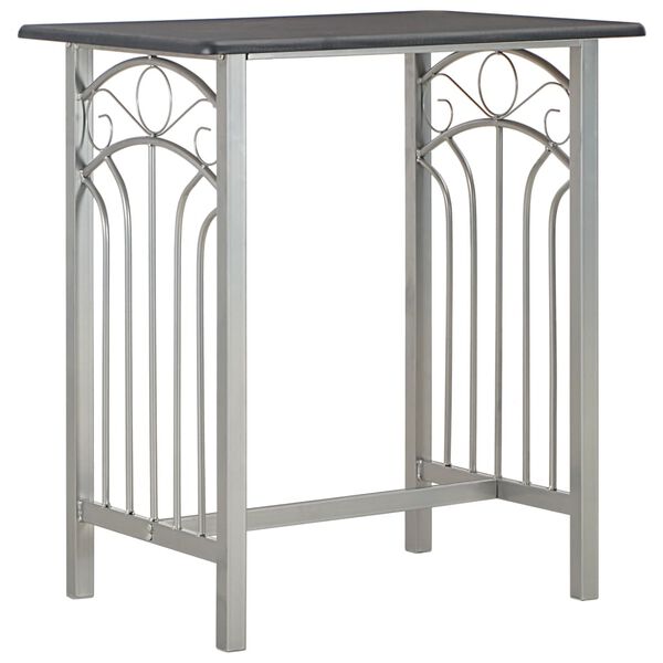 vidaXL Bar Set Black and Grey Wood and Steel Medium Footrest Bar Set