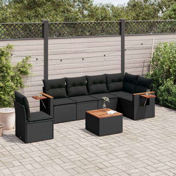 vidaXL Garden Sofa Set Black