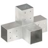 vidaXL Post Connectors 4 pcs X Shape Galvanised Metal 3.19x3.19"