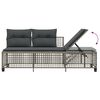 vidaXL 3 Piece Corner Patio Sofa Set with Cushions Gray Poly Rattan