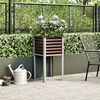 vidaXL Garden Planter Brown Steel Medium Garden Planter Square