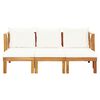 vidaXL Bench Cream and Wood Solid acacia wood and fabric (100% polyester)