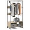 vidaXL Wardrobe Sonoma Oak Engineered Wood, Metal 35.4 x 19.7 x 70.9 in
