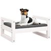 vidaXL Dog Bed White Solid pine wood 21.9 x 17.9 in Durable Dog Bed