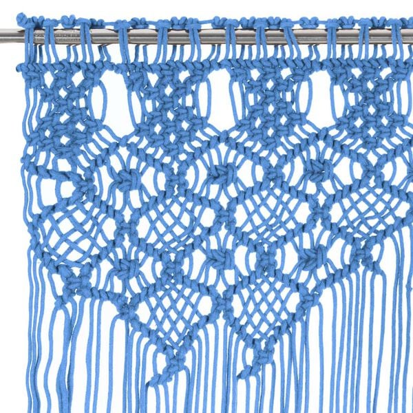 vidaXL Macrame Curtain Blue 55.1x94.5" Cotton