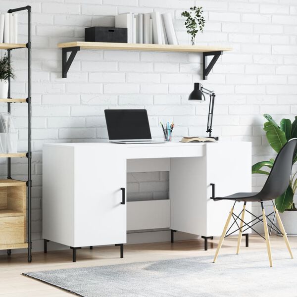 vidaXL Desk White Engineered wood 55.1 x 19.7 x 29.5 in Desk