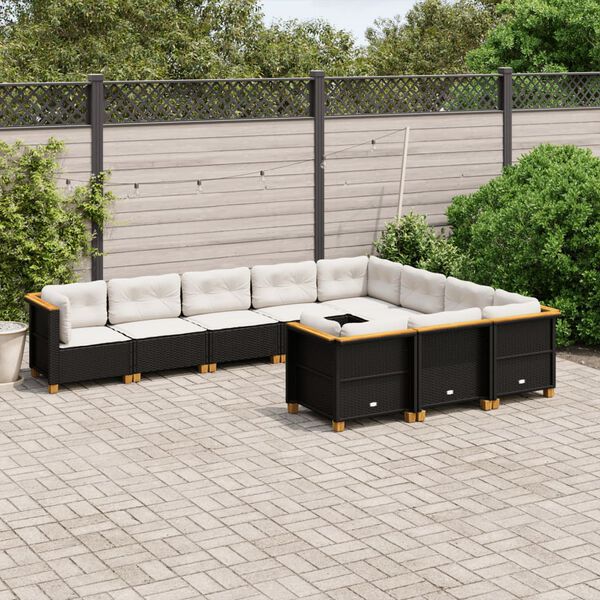 vidaXL Garden Sofa Set Black