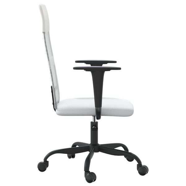 vidaXL Office Chair White Mesh fabric, faux leather, metal, plywood