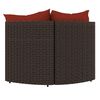 vidaXL Patio Corner Sofa Brown and cinnamon red