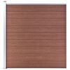 vidaXL WPC Fence Set 2 Square + 1 Slanted 175.6"x73.2" Brown