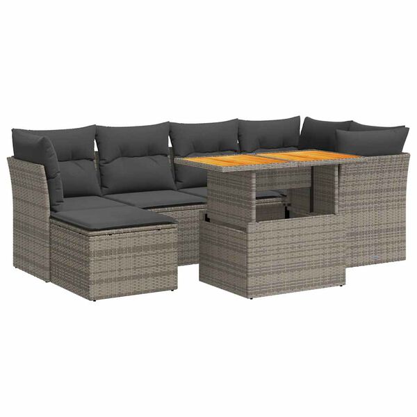 vidaXL Garden Sofa Set Grey