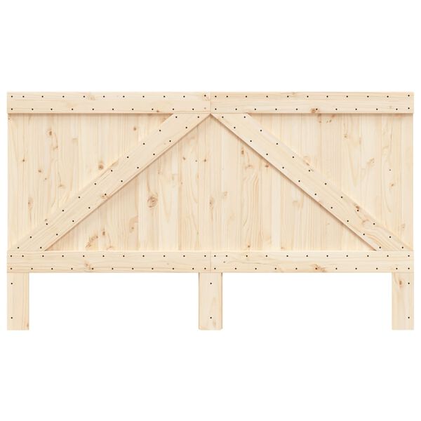 vidaXL Headboard Natural Pine Solid Pine Wood Double Headboard