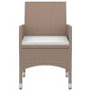 vidaXL Garden Dining Set Beige, Cream, Black PE rattan, Steel, Glass