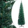 vidaXL Slim Artificial Christmas Tree Green PVC, steel 94.5 in