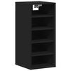 vidaXL Shoe Cabinet Set of 2 Black Engineered wood Medium Shoe Cabinet