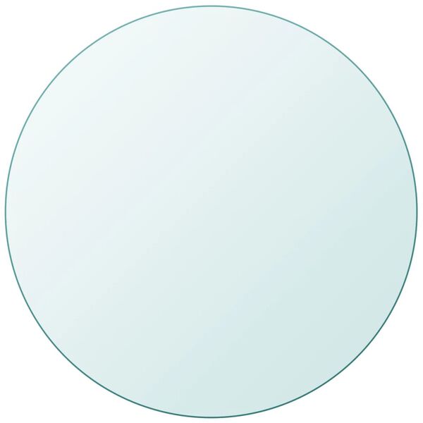 vidaXL Table Top Transparent Tempered Glass 35.4 in diameter Round