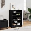 vidaXL Shoe Cabinet Black Engineered wood 23.6 x 13.8 x 36.2 in