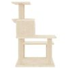vidaXL Cat Tree Cream Engineered wood, plush, sisal Large Cat Tree