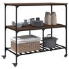 vidaXL Kitchen Trolley Brown Oak 39.4"x19.7"x37.4" Engineered Wood