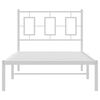 vidaXL Bed Frame White Powder-coated steel Twin Bed Frame Rectangular