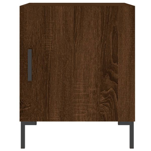 vidaXL Bedside Cabinet Set of 2 Brown Oak Engineered wood, iron Standard