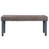 vidaXL Bench Gray Natural Natural kubu rattan, solid mango wood 43.3 in