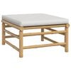 vidaXL Garden Lounge Set Light grey cushions, Natural bamboo
