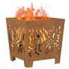 vidaXL Fire Pit Brown 15.75 x 15.75 x 15.75 in Steel