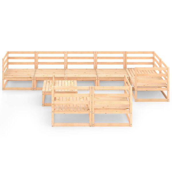 vidaXL Garden Lounge Set Brown Solid Pinewood 9 Piece Set Modular
