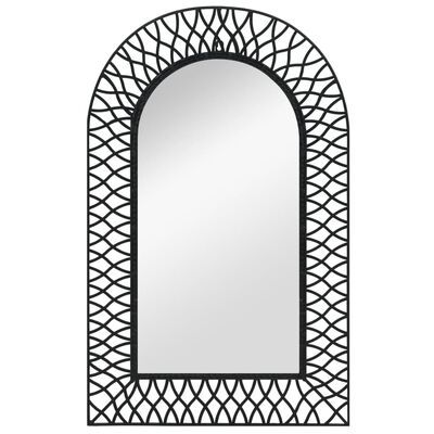 vidaXL Garden Wall Mirror Arched 19.6"x31.4" Black