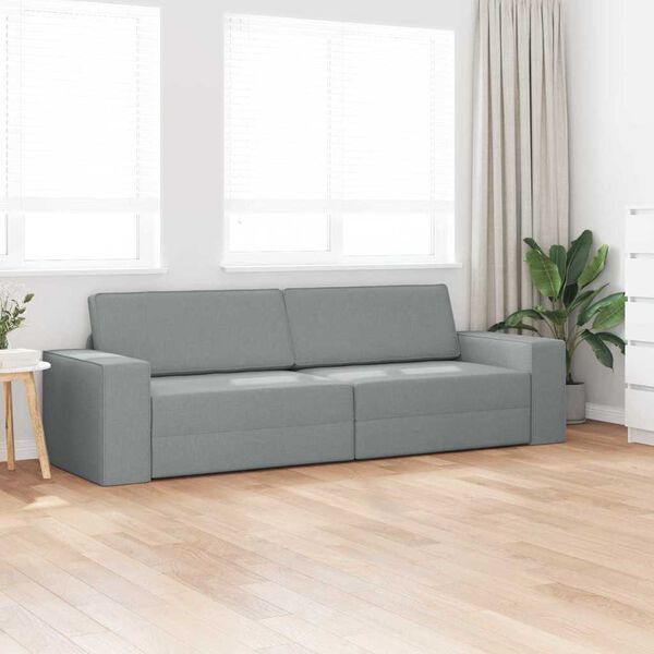 vidaXL Sofa Bed Light Grey 96.46 x 30.71 x 30.31 in Velvet