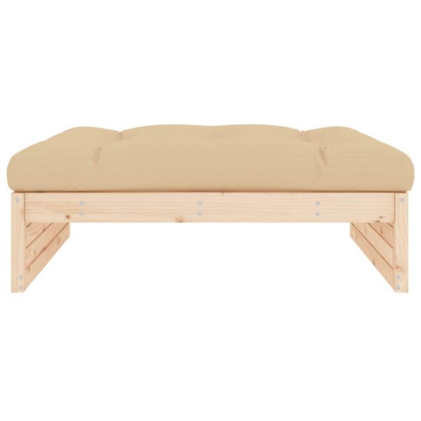 vidaXL Garden Footstool Beige Solid pine wood Large Modular