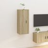 vidaXL Wall Mounted Tv Cabinet Sonoma oak Engineered wood Medium