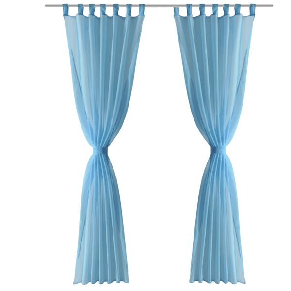 vidaXL Turquoise Sheer Curtain 55.1 x 88.6" 2 pcs