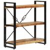 vidaXL Bookcase Natural Mango Wood and Black Iron