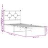 vidaXL Bed Frame Black Powder-Coated Steel Small Single Industrial