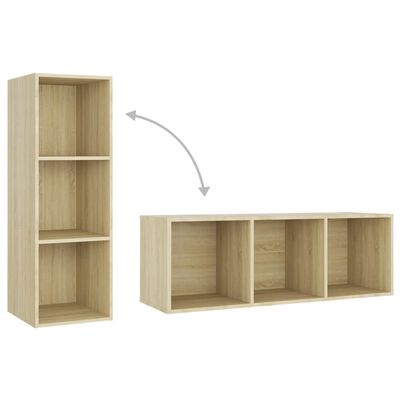 vidaXL TV Cabinets 3 pcs Sonoma Oak 42.1"x13.8"x14.6" Engineered Wood