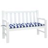 vidaXL Garden Bench Cushion Blue and White Polyester 47.2 x 19.7 x 2.8 in