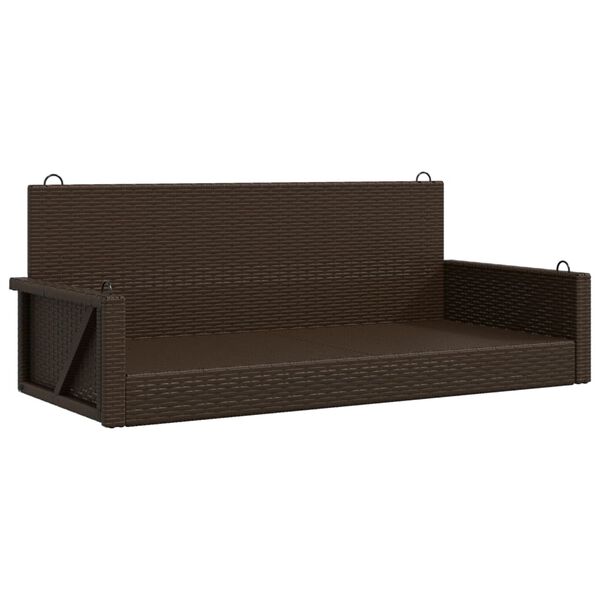 vidaXL Swing Bench Brown PE rattan, powder-coated steel Standard