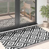 vidaXL Patio Carpet ARAKIL White and Black 47.2x70.9" PP