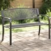 vidaXL Garden Bench Black Powder-Coated Steel Standard Durable